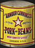 can label for Amour Canning Co.'s Star Brand Pork and Beans from circa 1900